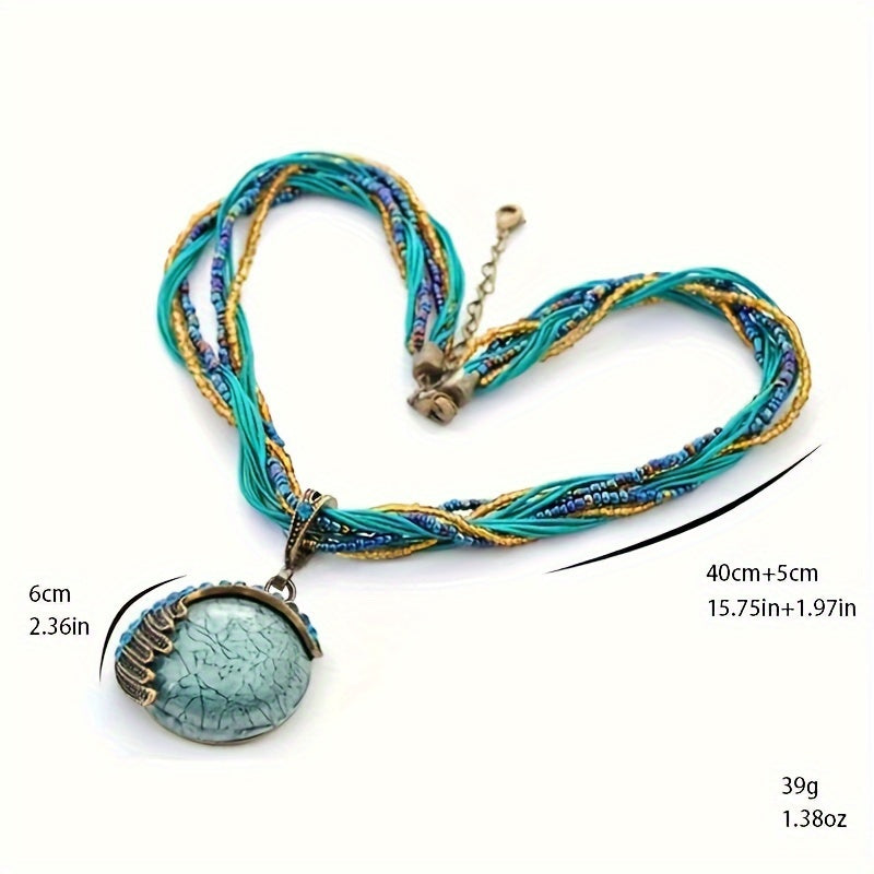 Bohemian Turquoise Handmade Pendant Necklace