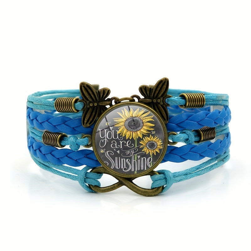 Retro Sunflower Multilayer Gemstone Bracelet